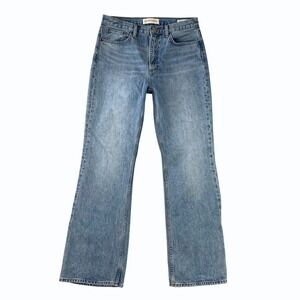 Denim Forum Jeans Marianne Mid Loose Flare Womens 28 Light Wash Organic Cotton